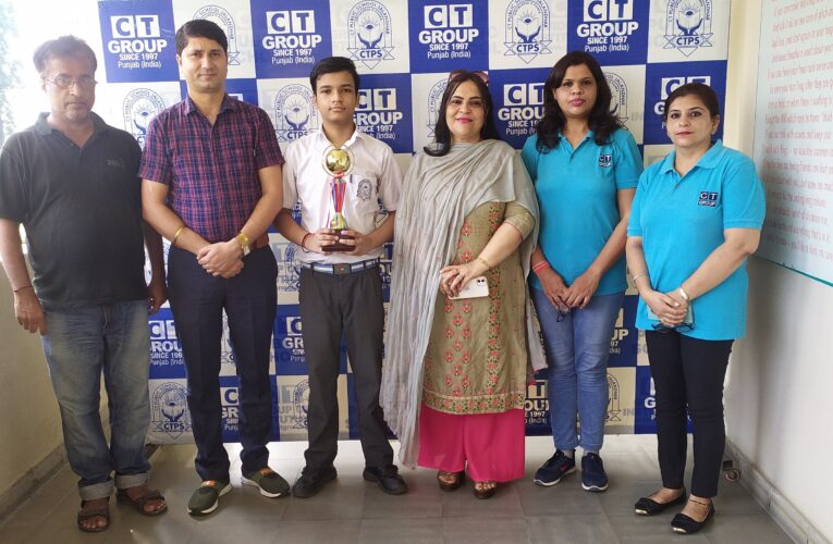 CT Public School’s Aryan bags first position in Inter-School Sahodaya competition